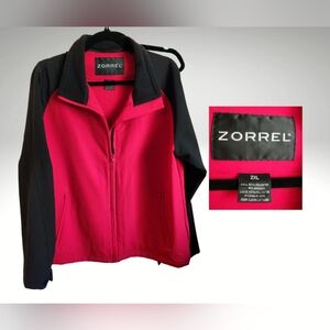 Zorrel color blocked red and black zip jacket, sz xxl EUC